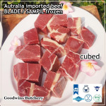 Beef BLADE Australia frozen daging sapi sampil CUBED-DADU RENDANG / CURRY BITE-SIZE 2cm 5/8" (price/pack 600g +/-50pcs) any brand in stock; GBP, WMPG, RALPHS or AMH